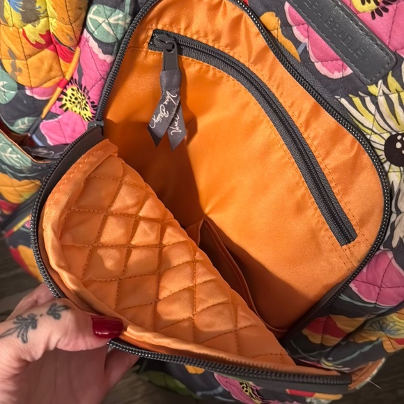 Vera Bradley Floral Backpack - Gray, Pink, Yellow, Orange - Picture 2 of 7